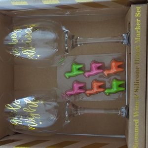 Stemmed Wine & Silicone Drink Marker Set